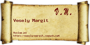 Vesely Margit névjegykártya